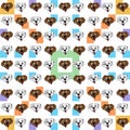 Dog Head and Pulls Out its Tongue Cute Illustration, Cartoon Funny Character, Pattern Wallpaper