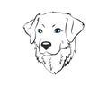 Dog head vector icon illustration coloring page Royalty Free Stock Photo