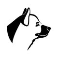 Dog head vector illustration profile side