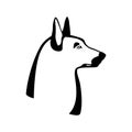 Dog head vector illustration profile side