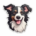Colorful Australian Shepherd Sticker With Dynamic Character Illustration