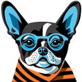 Intelectual hipster dog french bulldog Royalty Free Stock Photo