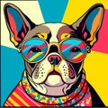Intelectual hipster dog french bulldog Royalty Free Stock Photo