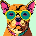 Intelectual hipster dog french bulldog Royalty Free Stock Photo