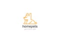 Dog Home pets Logo abstract design vector template Linear style