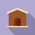 Dog house cabin icon flat vector. Wood roof metal