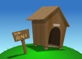 Dog house for rent Royalty Free Stock Photo