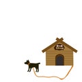 a dog house with a sign \