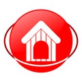 Dog house vector illustration, Red icon Royalty Free Stock Photo