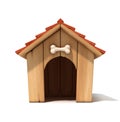 Dog house on white background 3d illustration Royalty Free Stock Photo