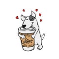 Dog i love coffee