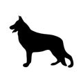 The dog icon. Black silhouette of an adult Shepherd. A pet. A service dog. Royalty Free Stock Photo