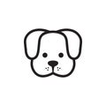 Dog icon. Vector isolated puppy head pictogram on white background