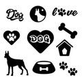 Dog icons set. authors illustration in vector.