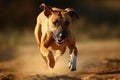 Dog involved in an action running, caretaking, . Generative Ai Royalty Free Stock Photo