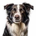 White Border Collie Painting - Detailed Character Illustration Royalty Free Stock Photo