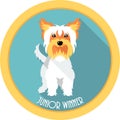 Dog Junior winner medal icon flat design Royalty Free Stock Photo