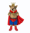Dog king in red cloak