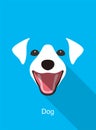 Dog laughing face flat icon design, vector illustration Royalty Free Stock Photo