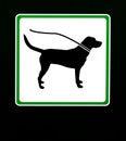 Dog on leash in this area. Restriction sign with copy space. Royalty Free Stock Photo