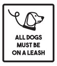 Dog on a leash sign Royalty Free Stock Photo