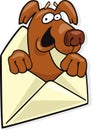 Dog in letter envelope