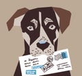 Dog letter post postman contacts.