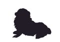 Dog lies, silhouette, vector