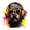 Dog listening music Royalty Free Stock Photo