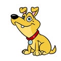 Dog little sitting smile animal character cartoon illustration