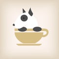 Dog logo coffee vector.