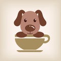 Dog logo coffee vector.