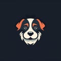 Playful Dog Head Logo Design On Black Background