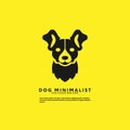Dog Logo Minimalist Yellow Background