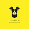 Dog Logo Minimalist Yellow Background Royalty Free Stock Photo