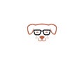 Dog Nerd Logo. Royalty Free Stock Photo