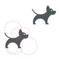 Dog logotype. Simple icon. Golden ratio. Vector illustration. Li