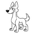 Dog looking carefully animal character cartoon illustration coloring page