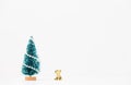dog looking Christmas tree Royalty Free Stock Photo