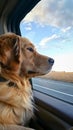 a dog is looking out of a car window Royalty Free Stock Photo