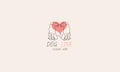 Dog Love Logo Design Minimal Dog Love logo. Happy Dog Logo