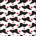Dog love vector seamless pattern. Valentine Day childish wallpaper, background. Royalty Free Stock Photo