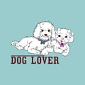 Dog lover cute character shirt vector