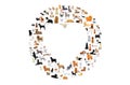 Heart Dog Lover Set Vector Illustration Royalty Free Stock Photo