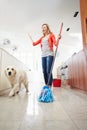 Dog Making Mess Of Newly Mopped Floor