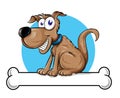 Dog mascot logo with Bone.illustration Royalty Free Stock Photo