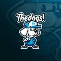 Dog mascot logo design vector with modern illustration concept style for badge, emblem and t shirt printing. Smart dog