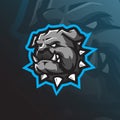 Dog mascot logo design vector with modern illustration concept style for badge, emblem and tshirt printing. angry bulldog head Royalty Free Stock Photo