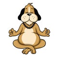 Dog Meditation Cartoon Character