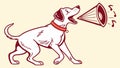 Dog with Megaphone Vector for Pet Communication Training, vector design Generative AI Royalty Free Stock Photo